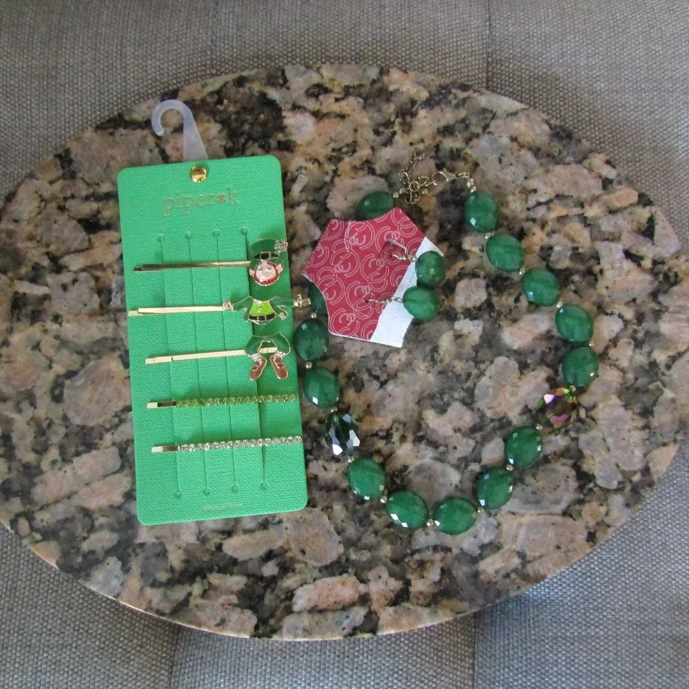 St Patrick's/Leprechaun Hair Pins  + Necklace & Earring Set